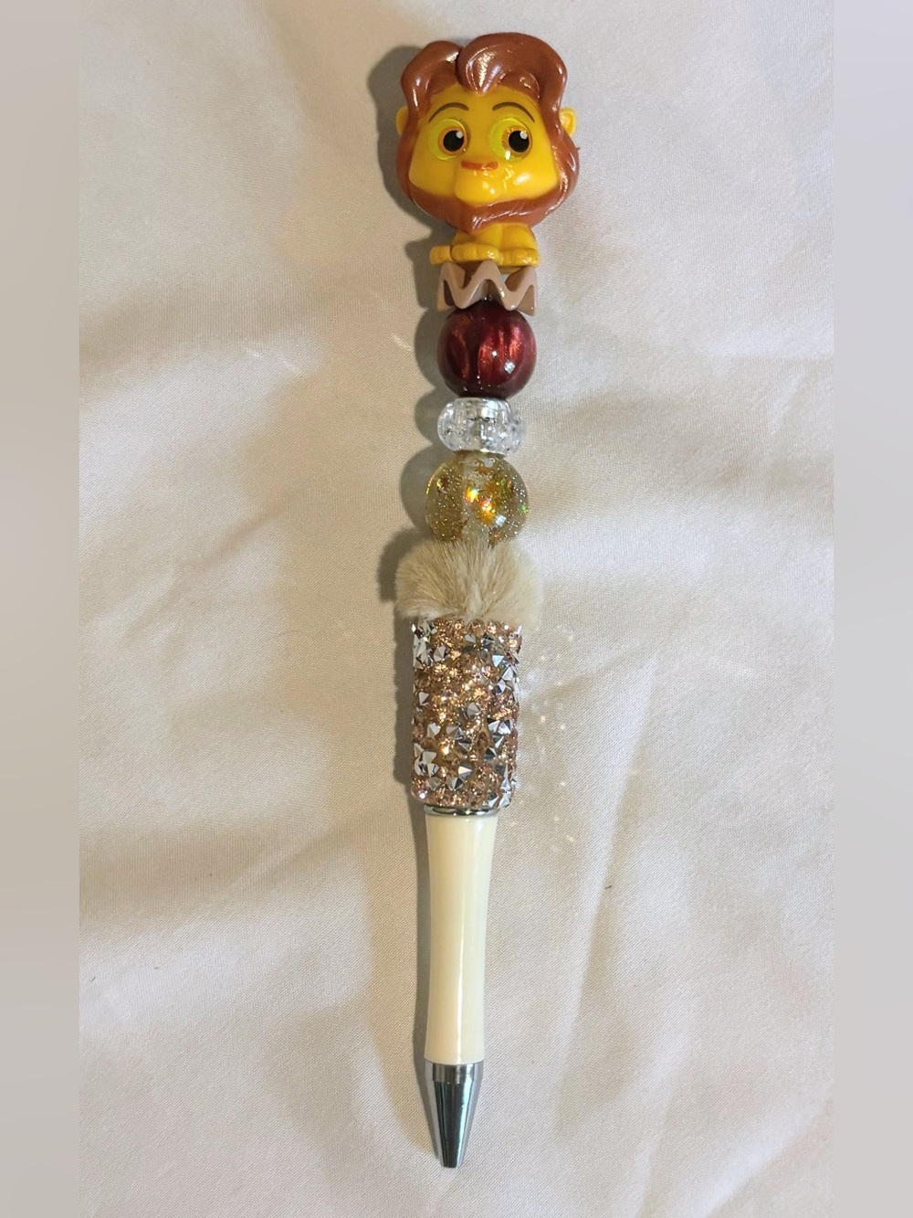 Simba Beaded Pen w/Rhinestone Accent
